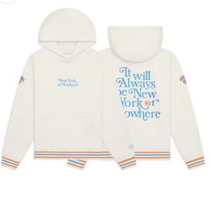 NWTS NYON X Knicks Cream Embroidered Motto Hoodie (Size M)